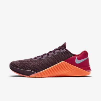 Nike Metcon 5 - Férfi Edzőcipő - Bordó/Piros/Narancssárga/Világos Kék